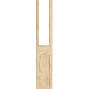 Single Lite Front Door Pine Wood Over Raised Glass Panel Sidelite