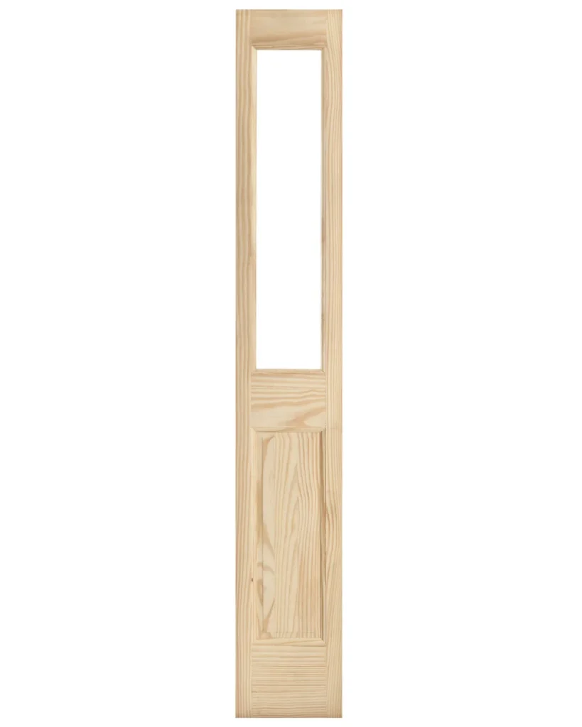 Single Lite Front Door Pine Wood Over Raised Glass Panel Sidelite