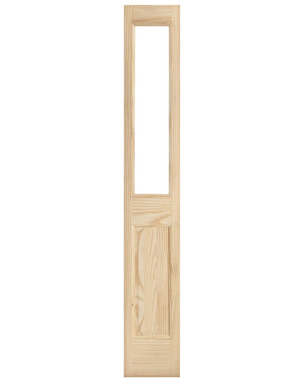 Single Lite Front Door Pine Wood Over Raised Glass Panel Sidelite