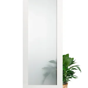 Single Lite Frosted Glass Shaker Style Primed Wood Interior Door