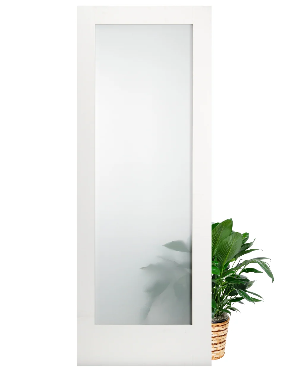 Single Lite Frosted Glass Shaker Style Primed Wood Interior Door