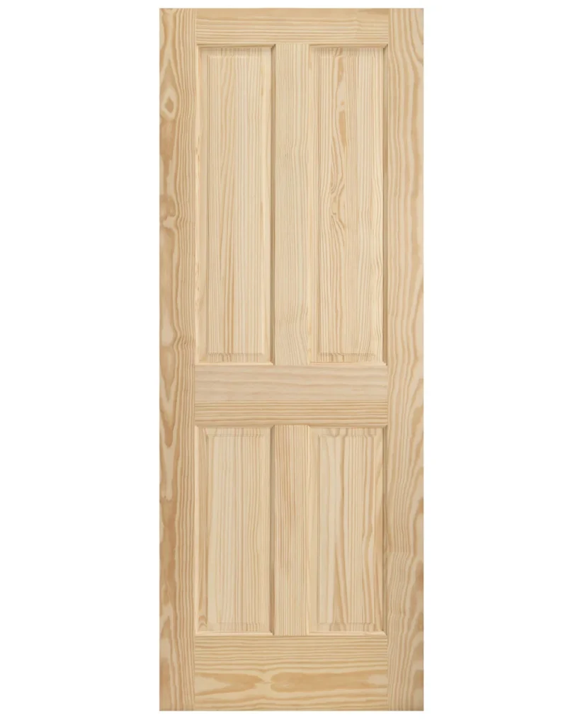 4 Panel Raised Double Hip Solid Core Pine Wood Interior Door