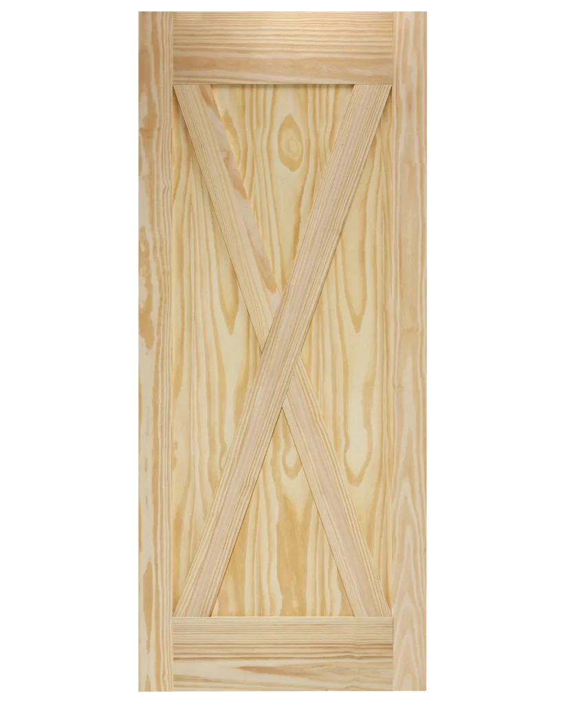 X-Brace Pine Wood Barn Door