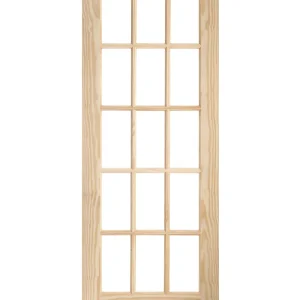 15 Lite Glass French Clear Pine Wood Interior Door