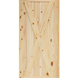 X-Brace V-Groove Knotty Pine Barn Door