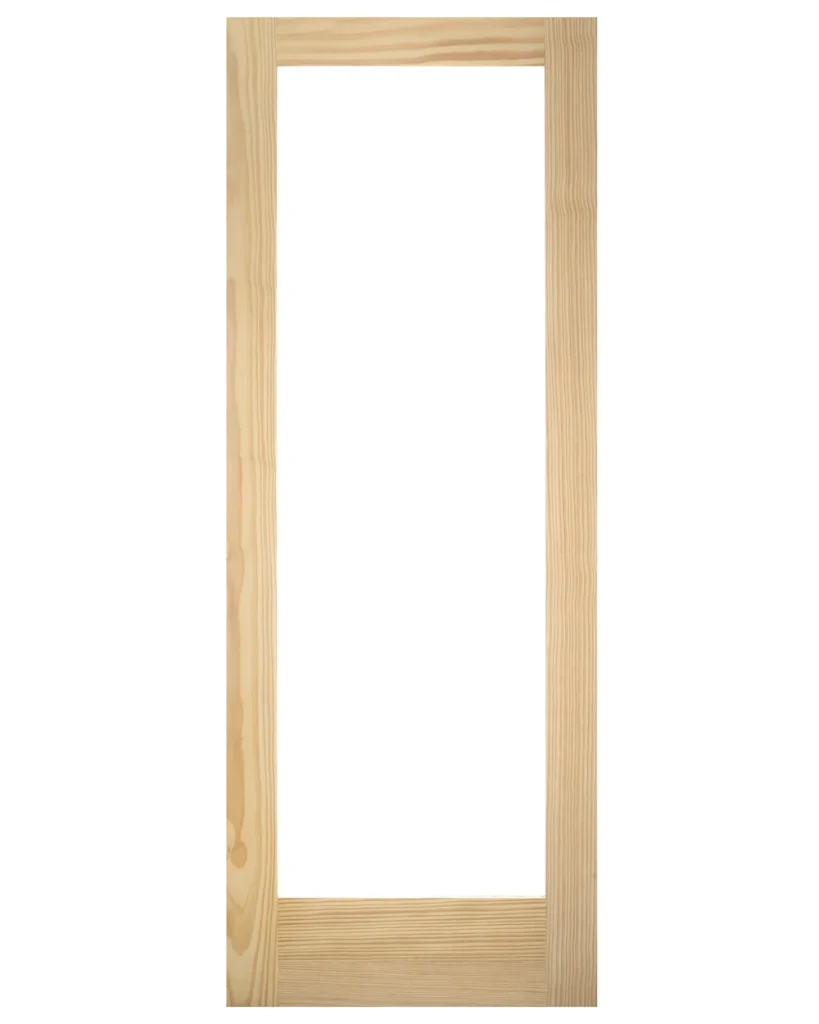 Single Lite Clear Glass Shaker Style Pine Wood Interior Door