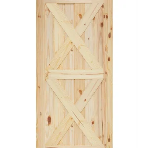Double X-Brace V-Groove Knotty Pine Barn Door