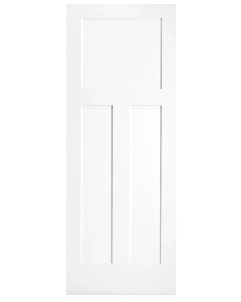3 Panel Shaker Style Interior Pine Wood Door (Primed)