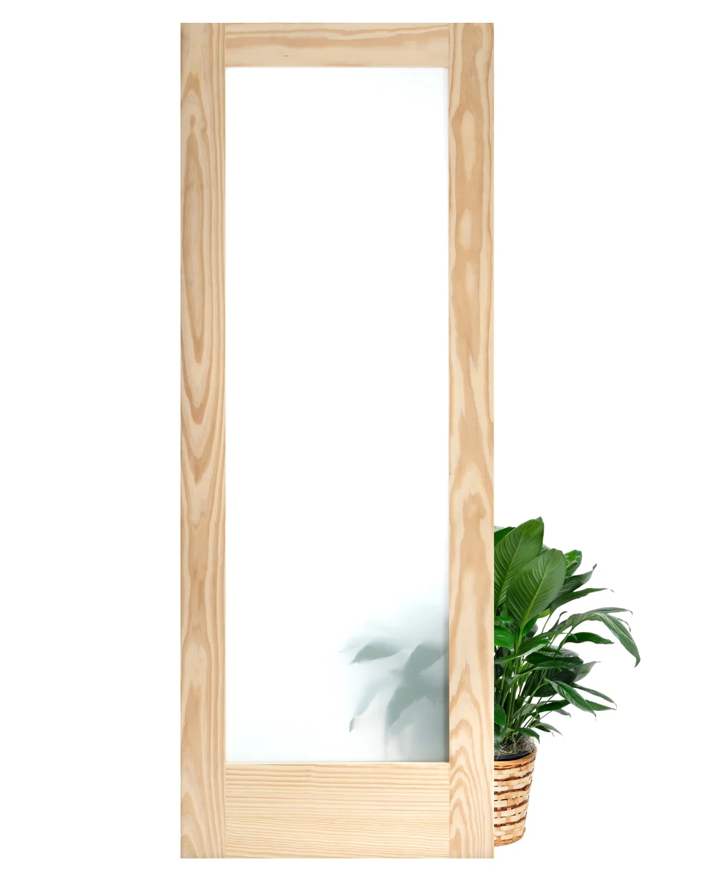 Single Lite Frosted Glass Shaker Style Clear Pine Wood Interior Door