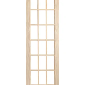 18 Lite Solid Core Pine Wood Glass Panel French Interior Door