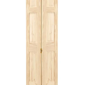 6 Panel Raised Double Hip Solid Core Pine Wood Interior Bifold Door