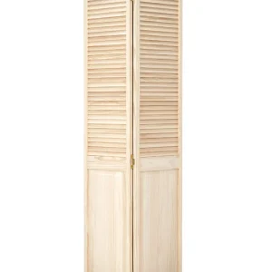 Louver Over Raised Panel Bifold Pine Wood Interior Door