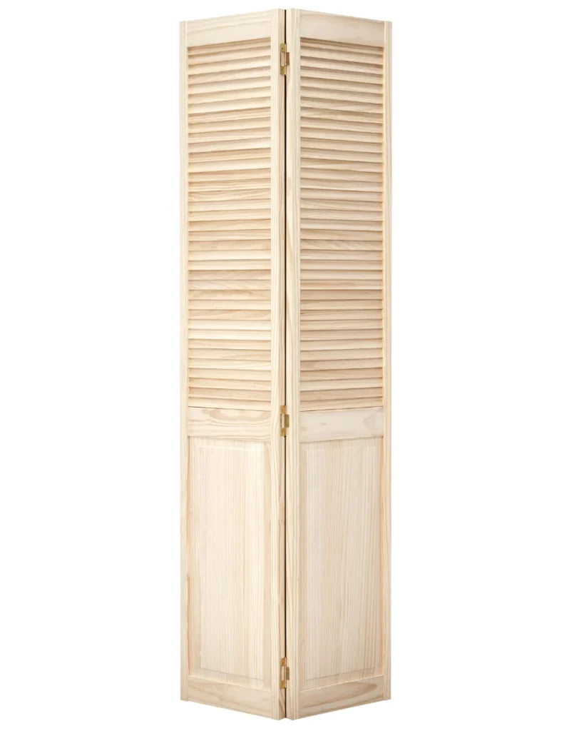 Louver Over Raised Panel Bifold Pine Wood Interior Door