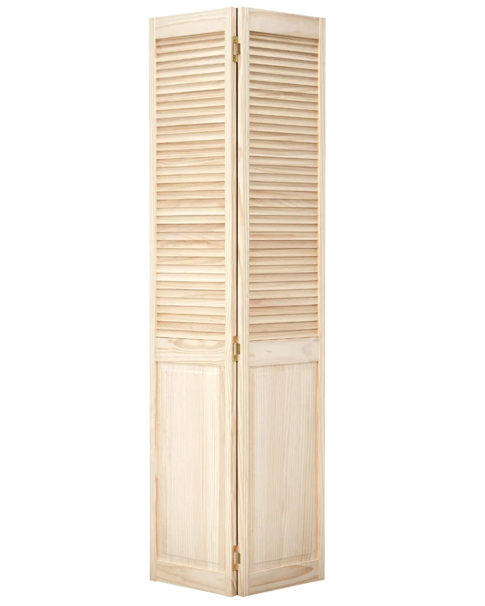 Louver Over Raised Panel Bifold Pine Wood Interior Door