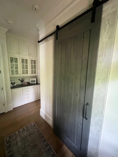 Bent Strap Barn Door Hardware Kit with Track and Rollers