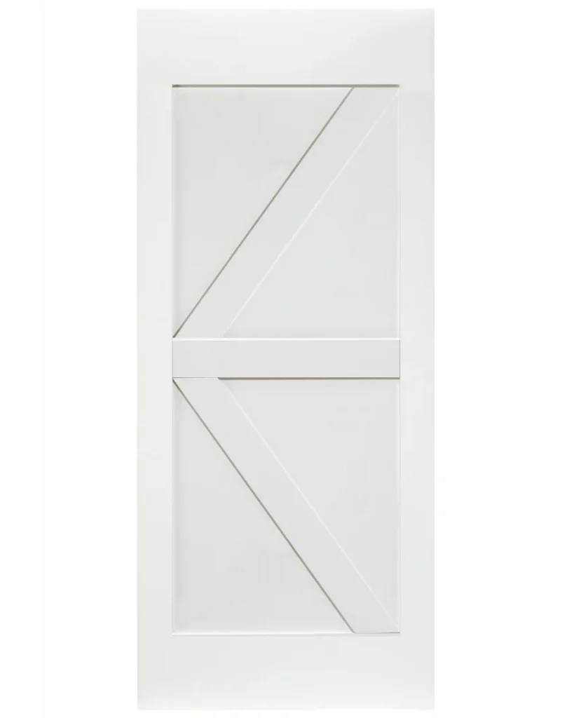 British Brace Pine Wood Barn Door (Primed)