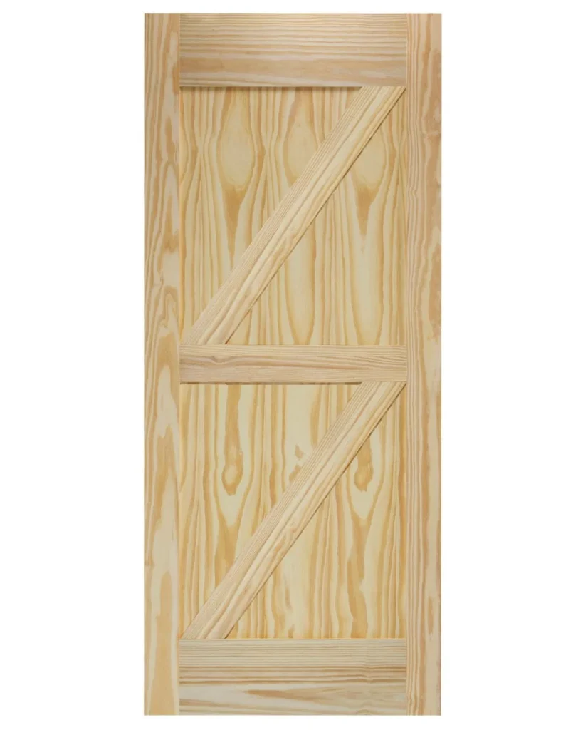 Double Z-Brace Pine Wood Interior Barn Door
