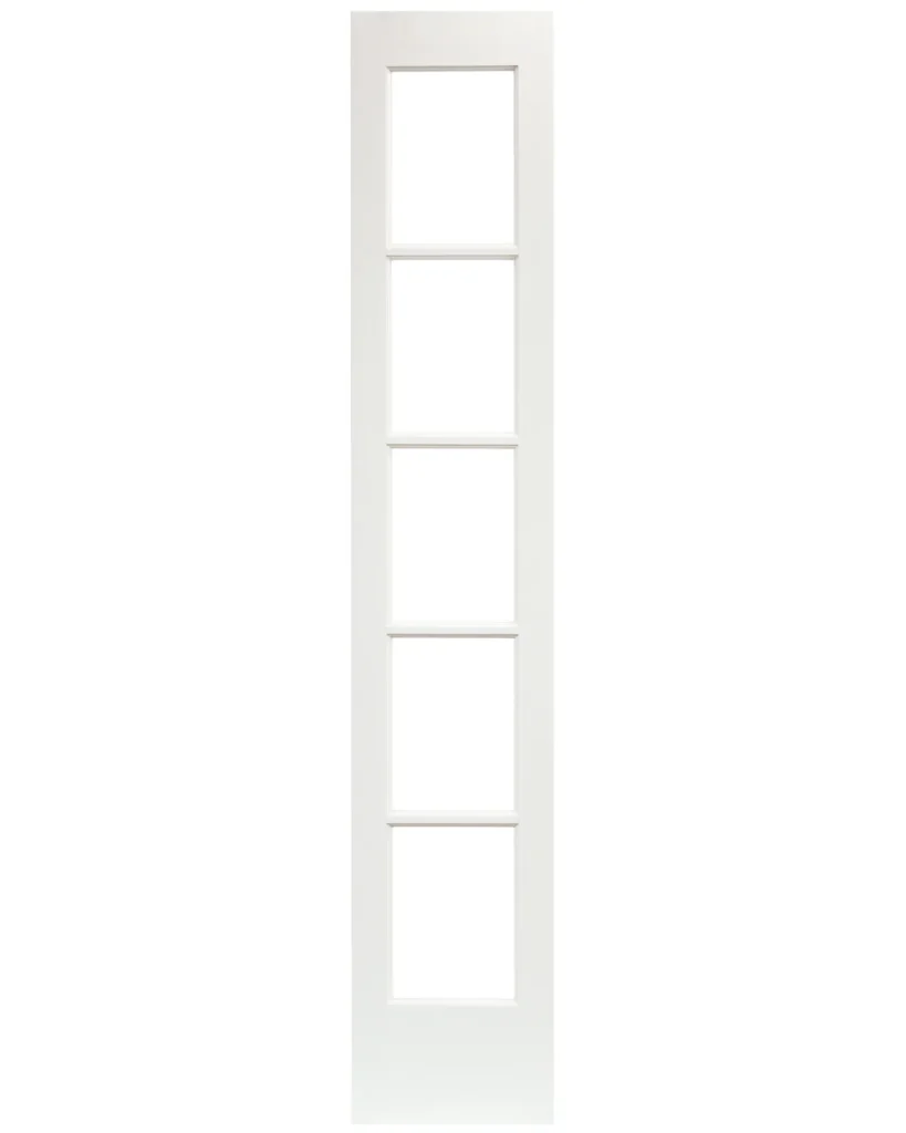 5 Lite Clear Glass Narrow French Primed Wood Interior Door