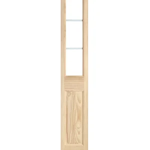 3 Lite Over Raised Panel Front Door Pine Wood Sidelite with Tempered Glass