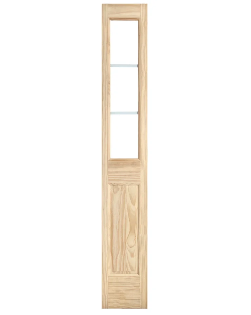 3 Lite Over Raised Panel Front Door Pine Wood Sidelite with Tempered Glass