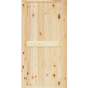 Mid-Bar V-Groove Knotty Pine Barn Door