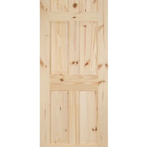 6 Panel Knotty Pine Wood Single Hip Interior Door