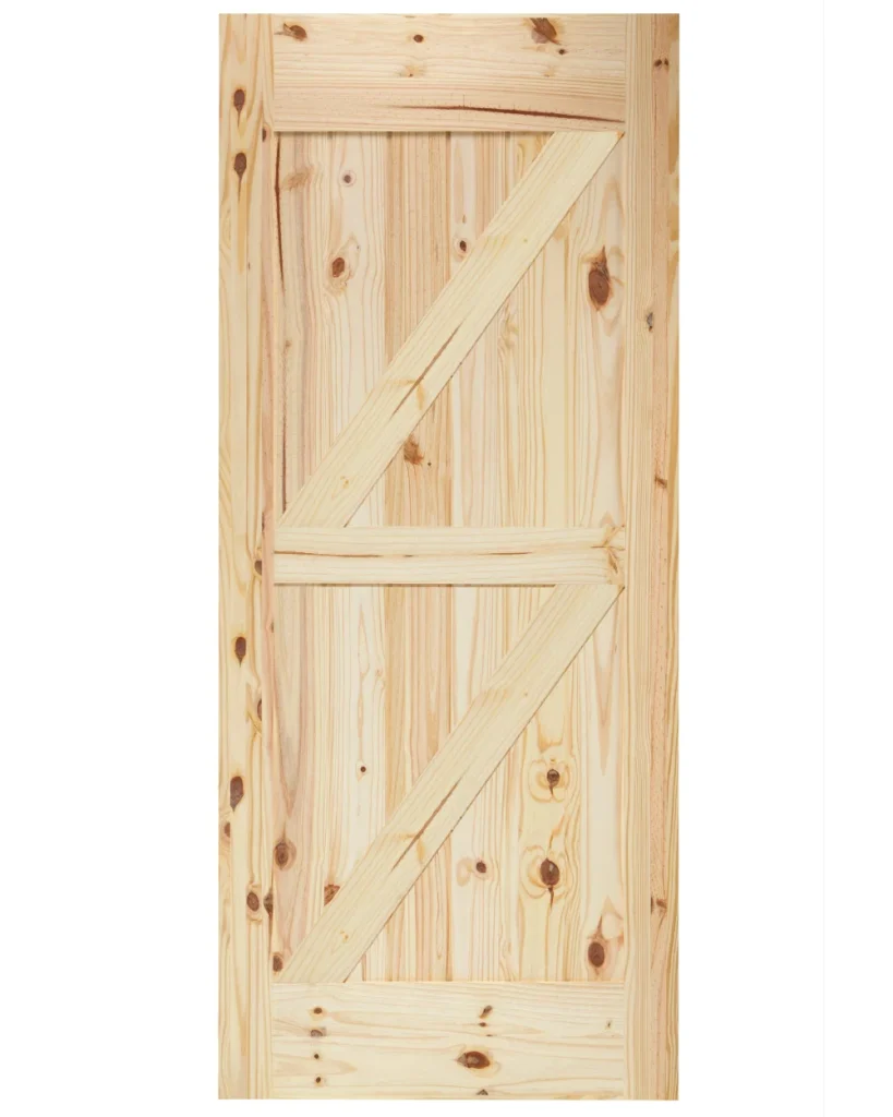Double Z-Brace V-Groove Knotty Pine Barn Door