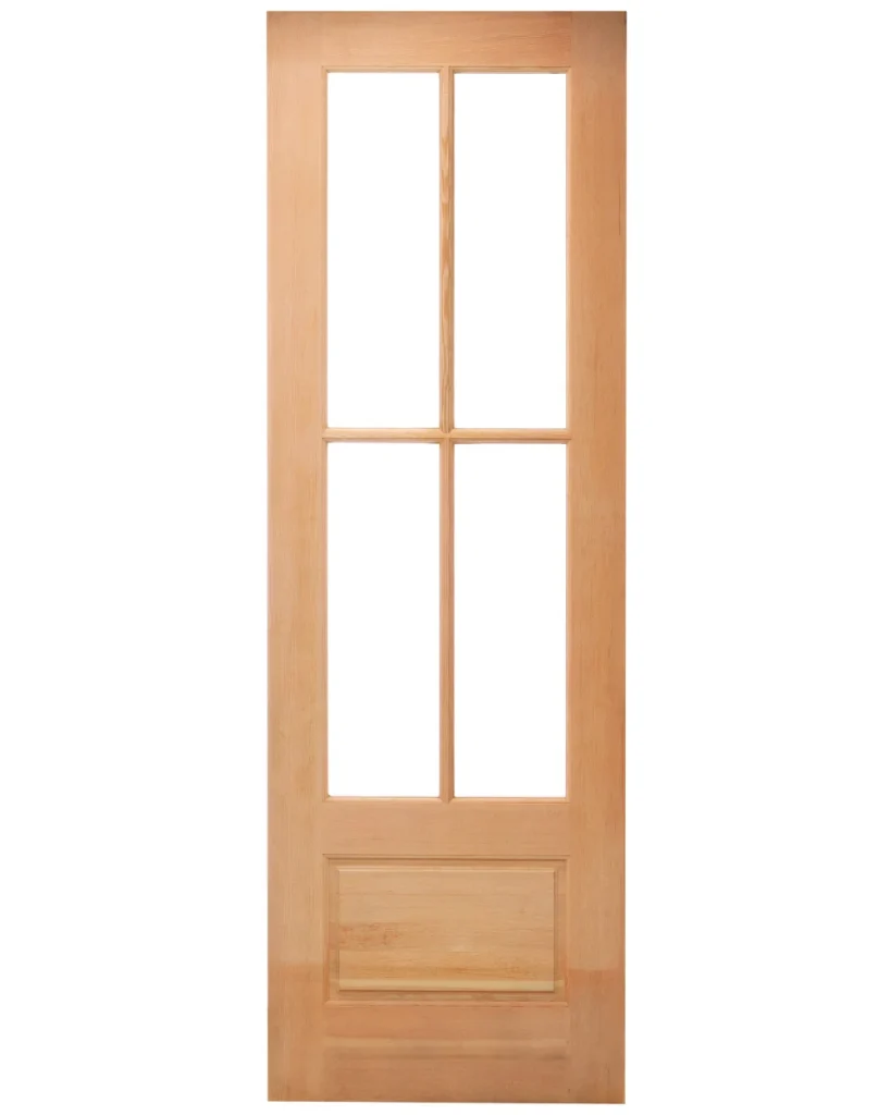 Fir 4 Lite Over Raised Panel Exterior Door