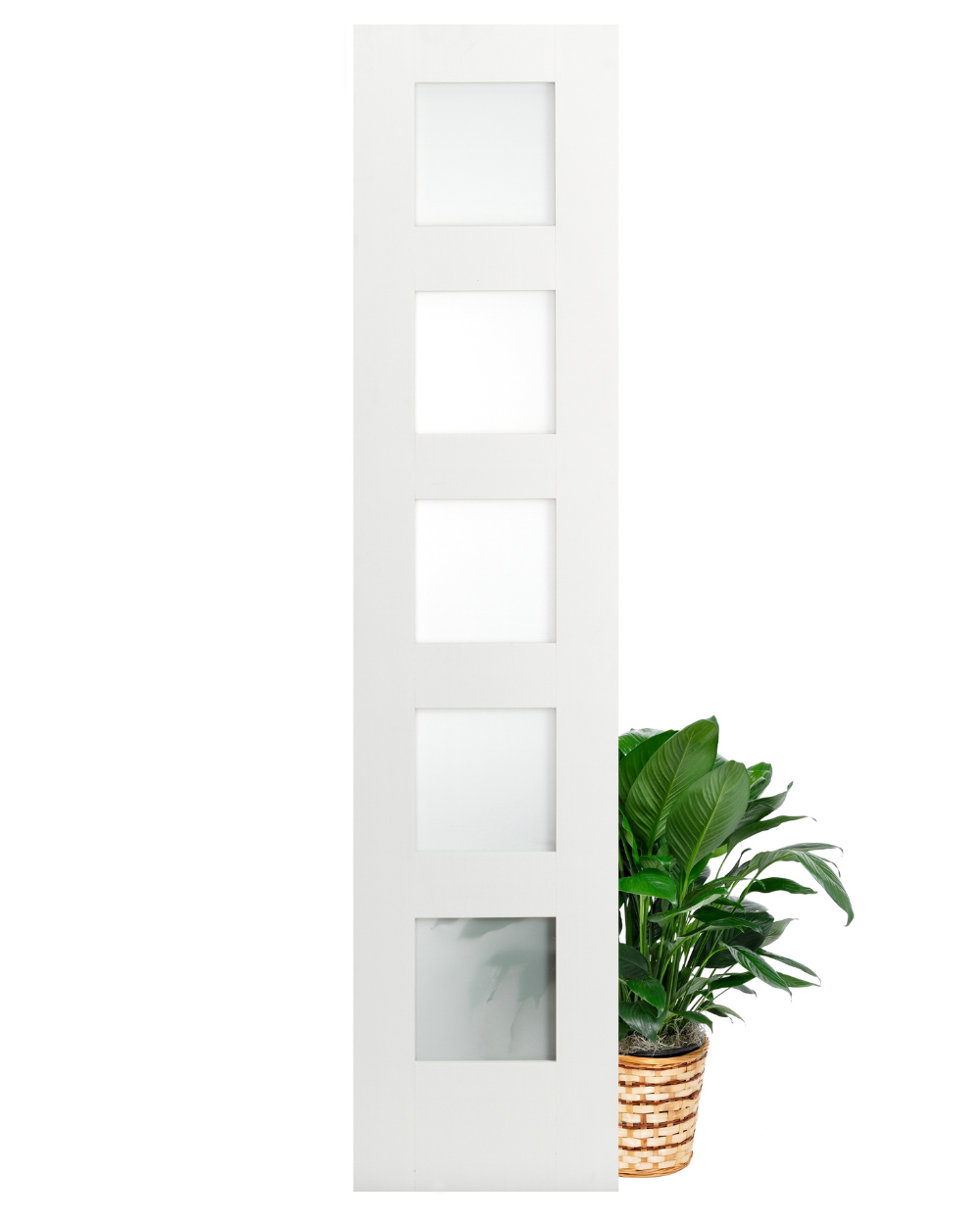 5 Frosted Glass Panel Shaker Style Wood Interior Door (Primed) - Image 2