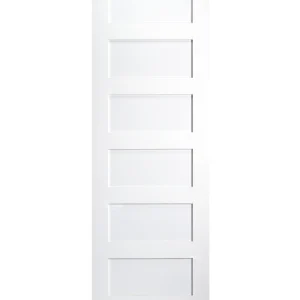 6 Panel Shaker Style Wood Interior Door (Primed)