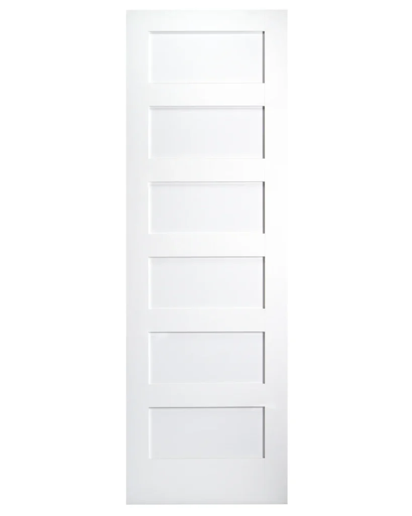 6 Panel Shaker Style Wood Interior Door (Primed)