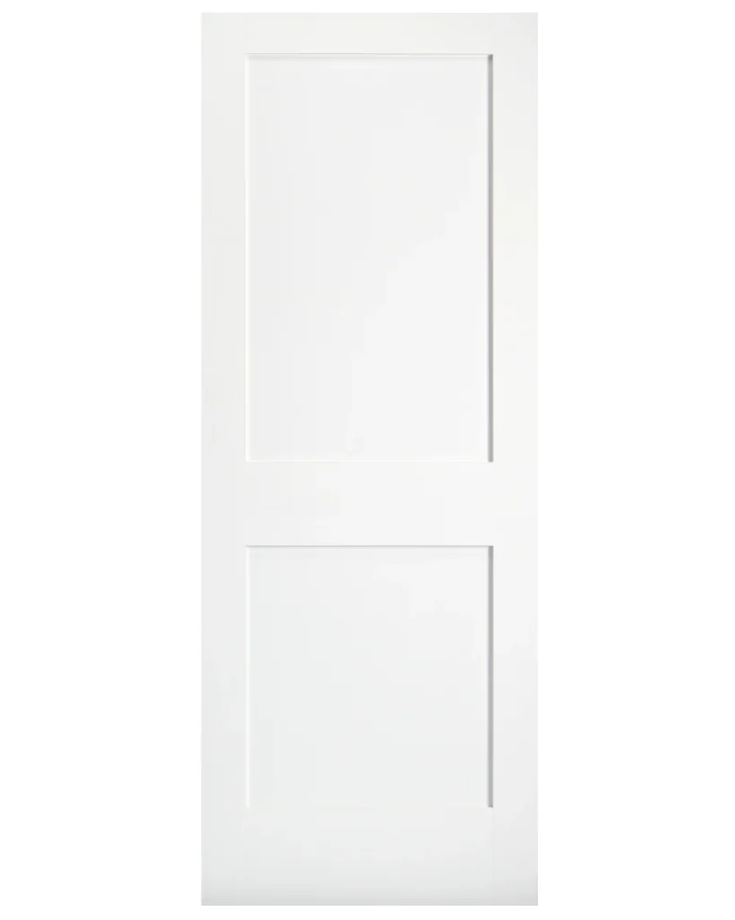 2 Panel Shaker Style Primed Wood Interior Door