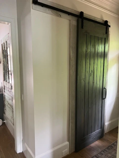 Bent Strap Barn Door Hardware Kit with Track and Rollers