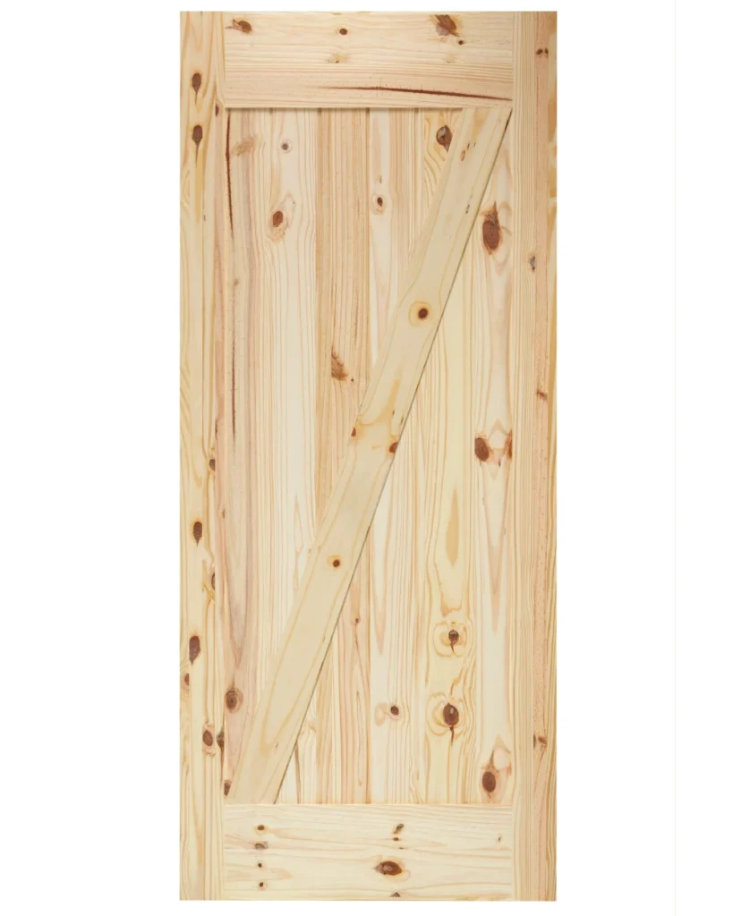 Z-Brace V-Groove Knotty Pine Barn Door