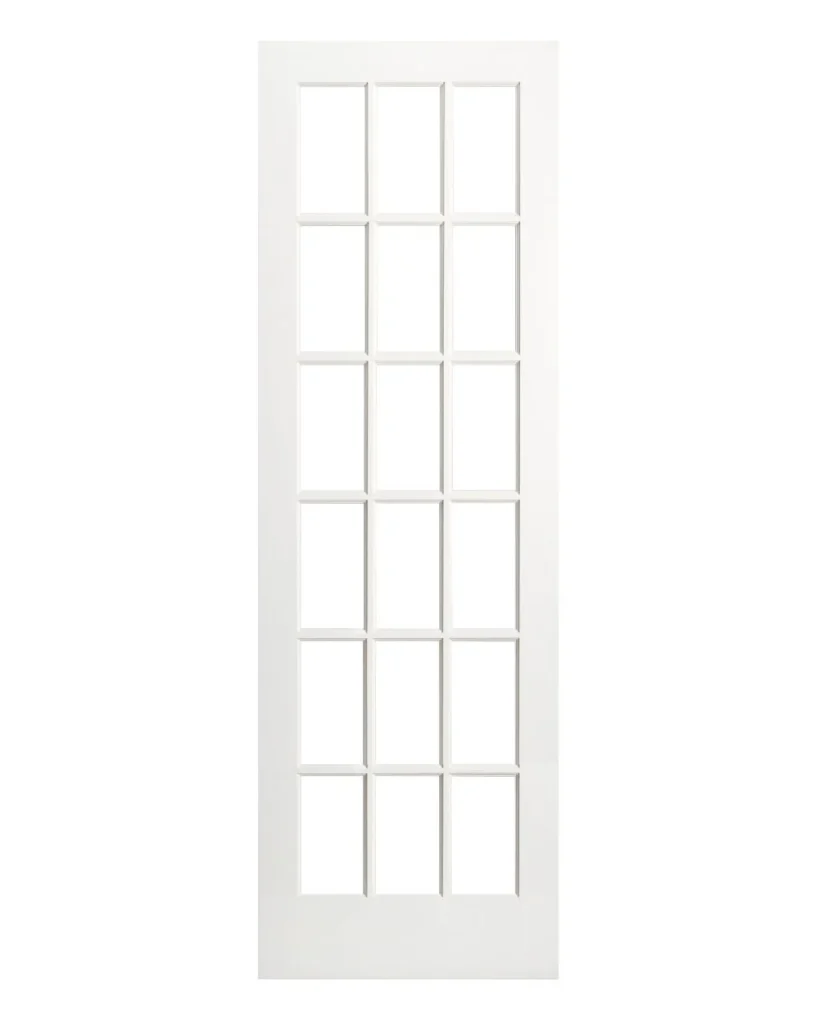 18 Lite Glass Panel French Wood Interior Door (Primed)