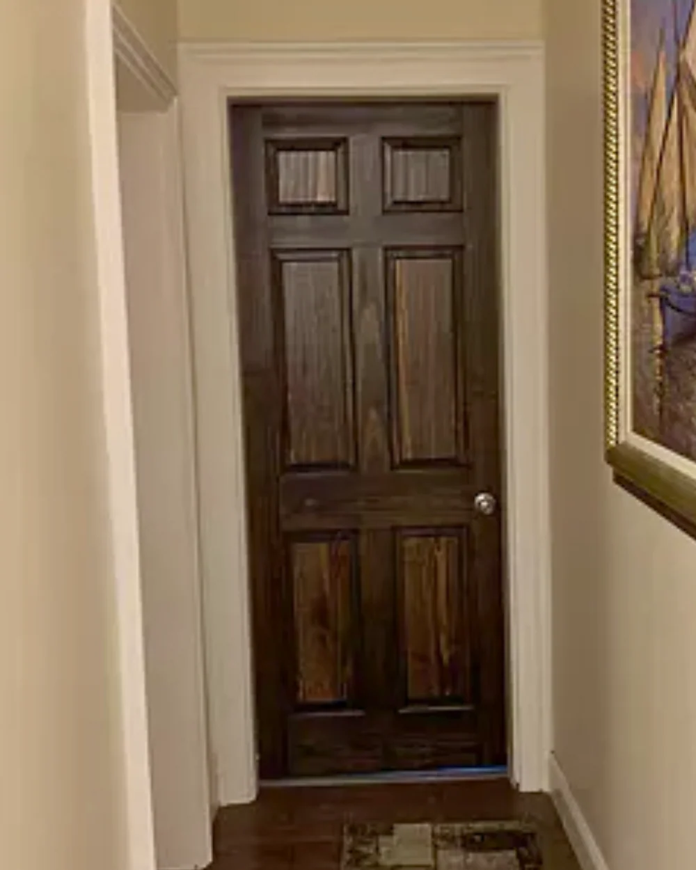 6 Panel Knotty Pine Wood Single Hip Interior Door - Image 2