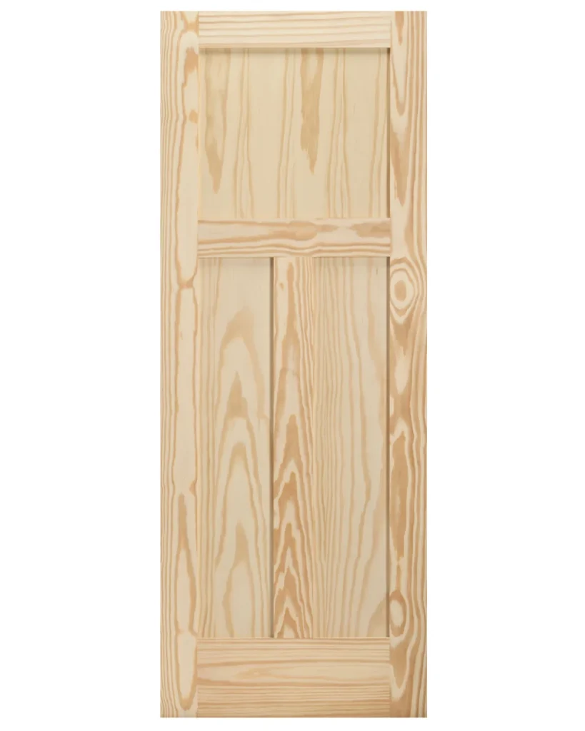 3 Panel Shaker Style Interior Pine Wood Door