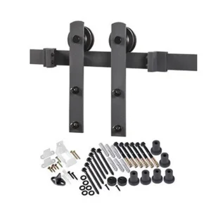 Straight Strap Barn Door Hardware Kit with Track and Rollers