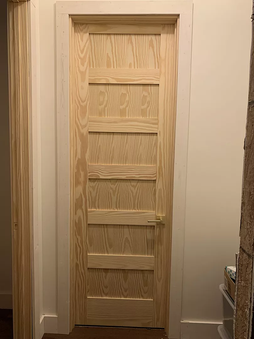 5 Panel Shaker Style Clear Pine Wood Interior Door
