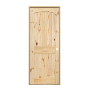Prehung 2 Panel Arch Top V-Groove Knotty Pine Interior Door