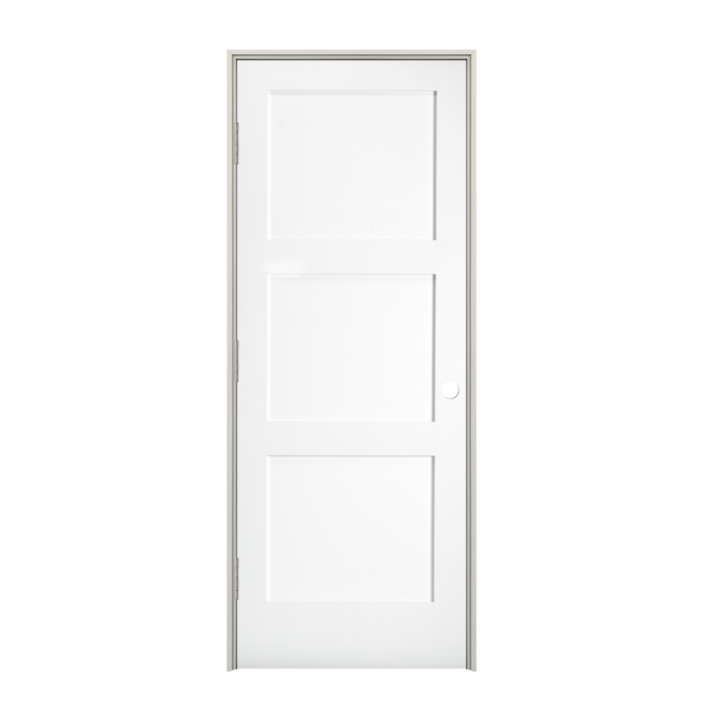 Prehung 3 Panel Square Shaker Style Interior Door (Primed)