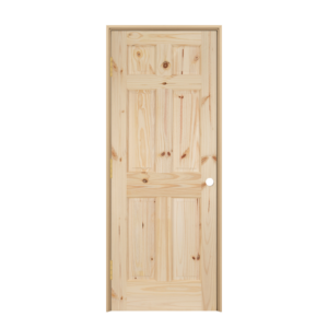 Prehung 6 Panel Knotty Pine Single Hip Interior Door