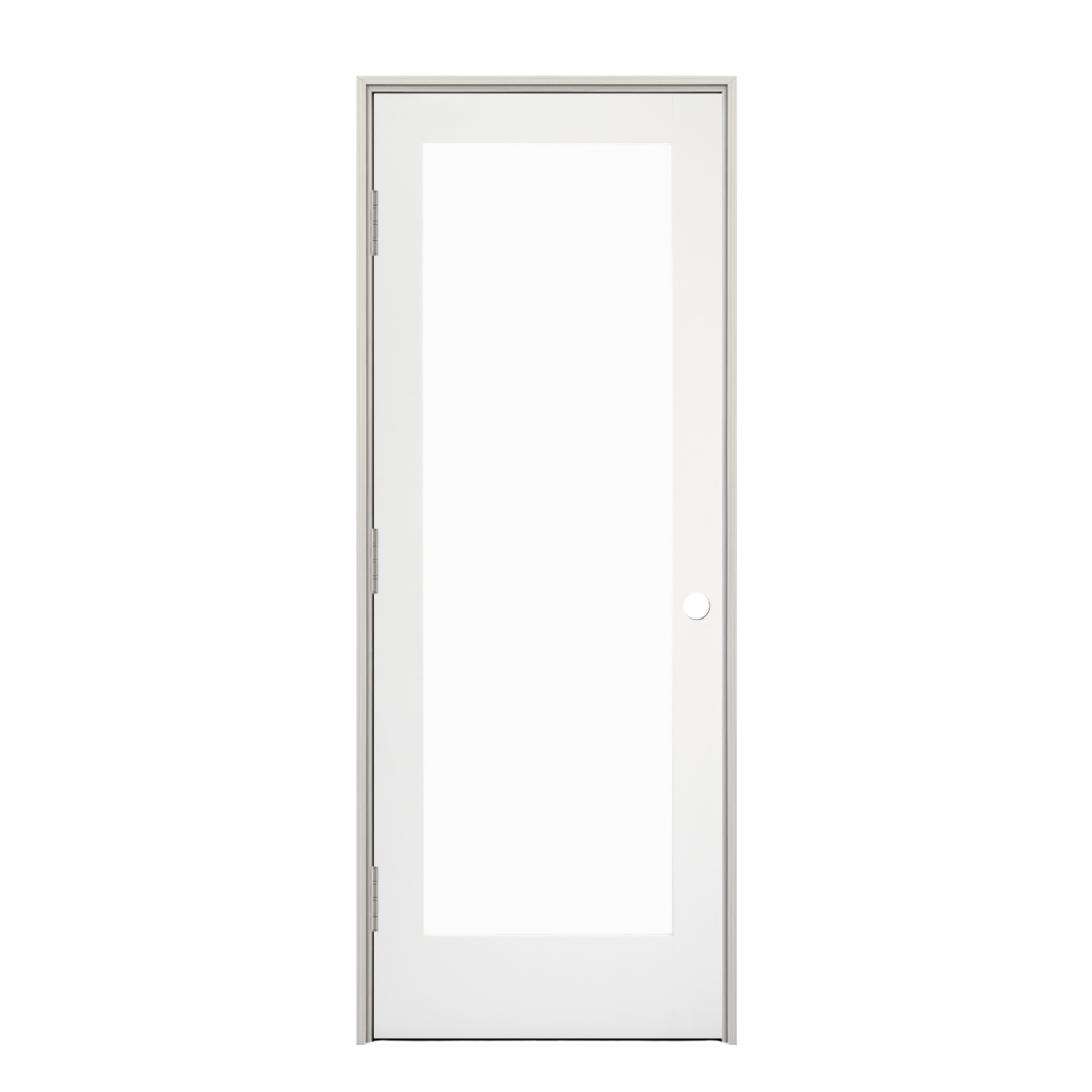Prehung Single Lite Clear Shaker Style Interior Door (Primed)