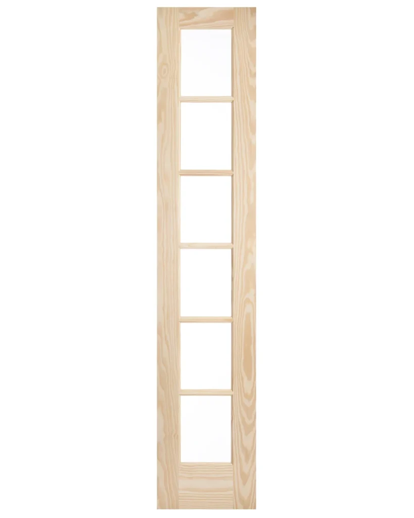 6 Lite Glass Narrow French Clear Pine Wood Interior Door
