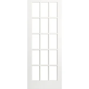 15 Lite Glass French Primed Wood Interior Door