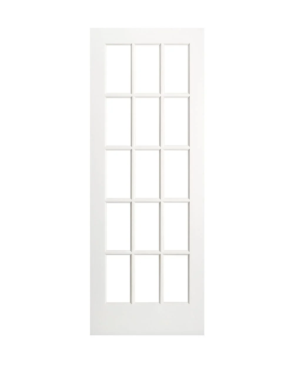 15 Lite Glass French Primed Wood Interior Door