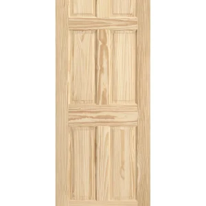 6 Panel Raised Single Hip Pine Wood Interior Door