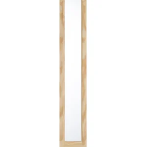 Full Lite Front Door Pine Wood Sidelite with Tempered Glass