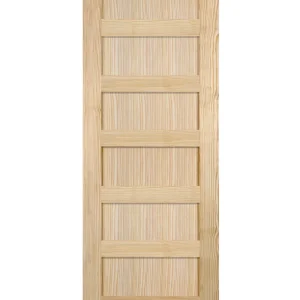 6 Panel Shaker Style Wood Interior Door