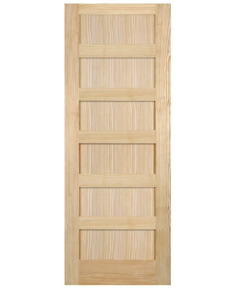 6 Panel Shaker Style Wood Interior Door